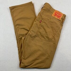 Levi's 34x32 514 Straight Pants Mens Tan Ripstop Cotton Casual Workwear